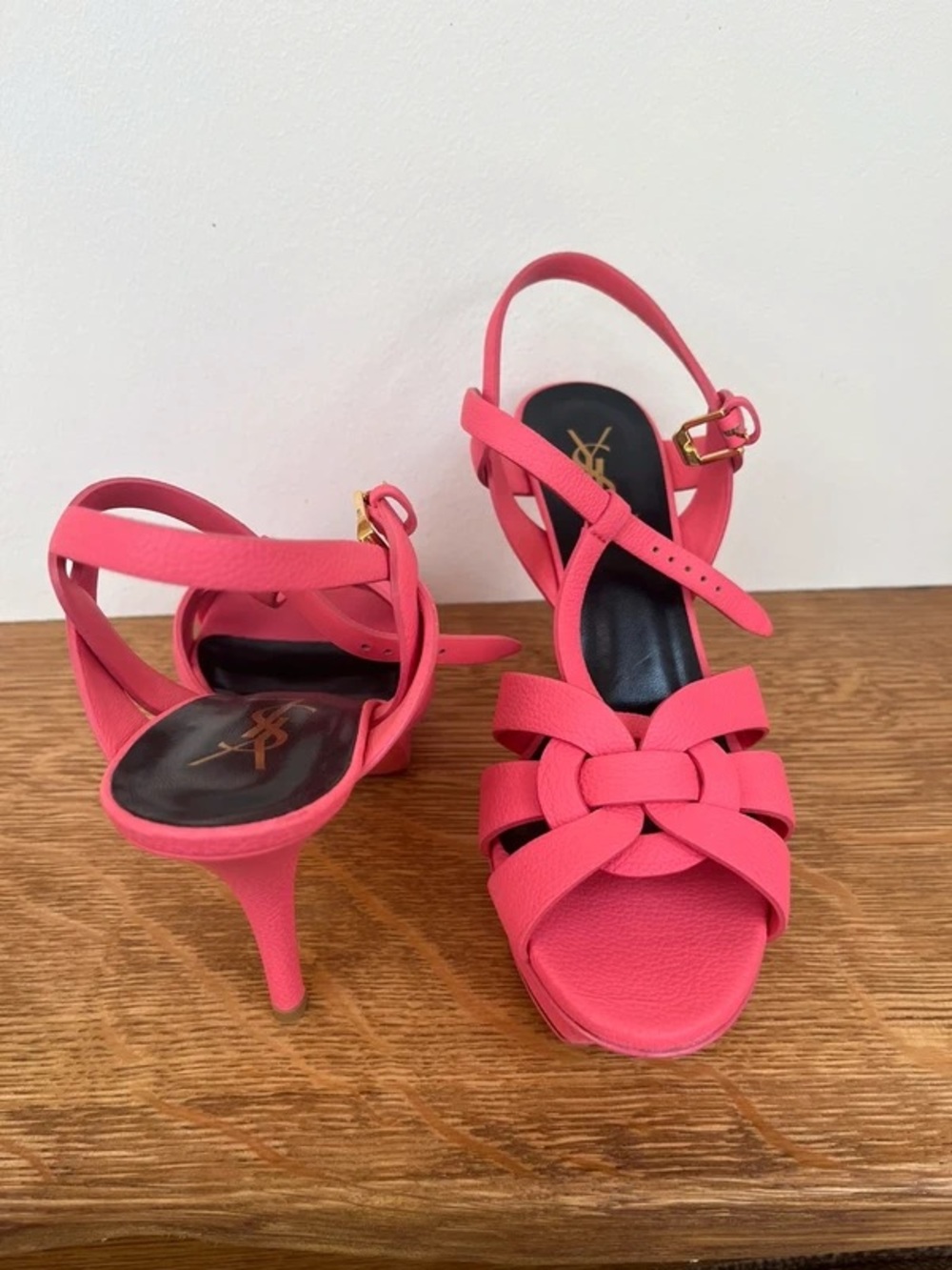 Saint Laurent Coral Pink Tribute Sandal Size 5 - Picture 2 of 6